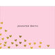 Pink Floating Gold Foil Hearts Foldover Note Cards with Lined Envelopes Image 1 of 3